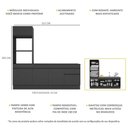 Ver imagem 4 de Armário de Cozinha Compacta 212cm com Rodapé Veneza Multimóveis V2113 Preto