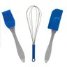 Kit 3 Utensílios Silicone Cozinha Fuê Espátula Pincel - Azul - 1