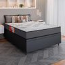 Cama Box Baú Casal Colchão Molas Esplanada 138x188x61cm Grafite Bordado Suporta até 90Kg Por - 2
