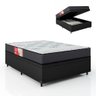 Cama Box Baú Casal Colchão Molas Esplanada 138x188x61cm Grafite Bordado Suporta até 90Kg Por - 1