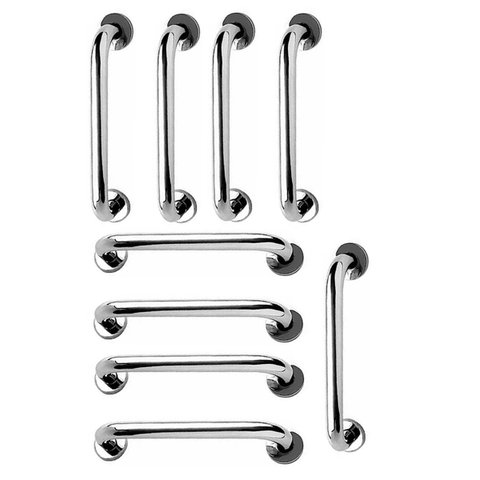 Alça Barra de Apoio Inox 30cm Kit 9 Unidades Segurança Idoso Cadeirante Deficiente Box Banheiro Aces