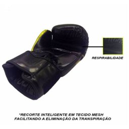 Kit Boxe/Muay Thai Pretorian Black Line Luva Pretor Bandagem - Preto - 14oz - 4