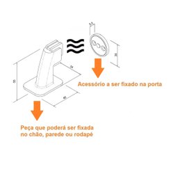 Kit 5 Prendedor Trava Porta Magnético Adesivo Escovado Imab - 4