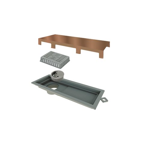 Ralo Linear Elleve Tiny 2920 25cm com Tampa Red Gold