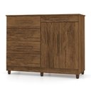 Ver imagem 1 de Cômoda Sapateira para Quarto 05 Gavetas e 02 Portas Livia Imbuia - Pallazio