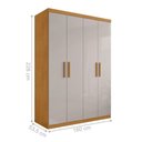 Ver imagem 3 de Guarda Roupa Solteiro Siena 4 Portas 3 Gavetas Naturalle-Off White Framar