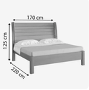 Ver imagem 2 de Cama Casal Esmeralda 100%MDF Queen Castanho/Off - D Doro