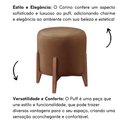 Ver imagem 2 de Puff Estofado Decorativo Redondo Eloá Corino Capuccino