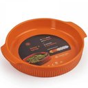 Ver imagem 7 de Kit 2 Formas Redonda 21cm Porcelana Canelada Laranja Travessa Forno Germer