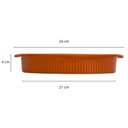 Ver imagem 4 de Kit 2 Formas Redonda 21cm Porcelana Canelada Laranja Travessa Forno Germer