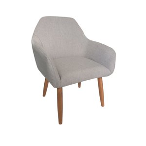 Poltrona Fixa Diamante - Revestimento Linho - Cinza