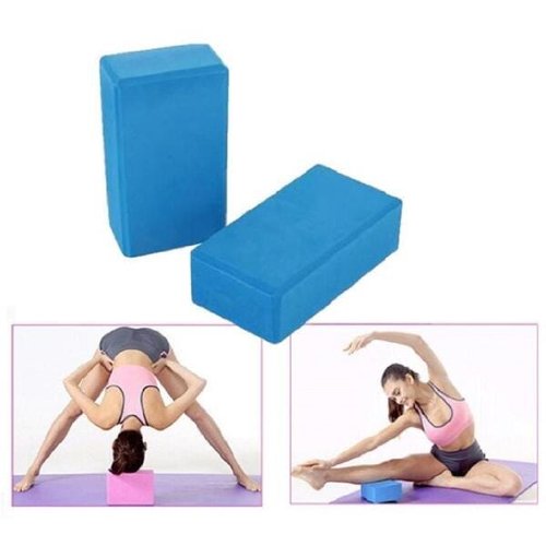 Bloco Exercícios EVA Yoga Pilates Meditação Alongamento Gym Fit - Azul