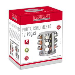 Porta Tempero Condimento Redondo Inox 12 Potes Hauskraft - 2