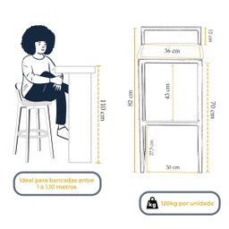 Banqueta Quadrada Preta para Balcão Ilha Cozinha Gourmet Bancada Piscina Bares Àrea de Lazer - 2