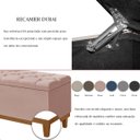 Ver imagem 5 de Recamier Baú Dubai Veludo Rosa Casal 1,30m Estofado Base Madeira