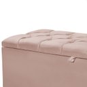 Ver imagem 3 de Recamier Baú Dubai Veludo Rosa Casal 1,30m Estofado Base Madeira