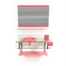 Gabinete de vidro rosa completo +valvula+sifão - 1