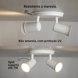 Spot Sobrepor Direcionável Articulado 2 Gu10 Mr16 Dicroica Cor:branco - 3