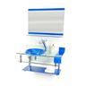 Gabinete de vidro completo azul 90x53+válvula+sifão - 2