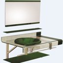 Ver imagem 1 de Gabinete de vidro completo verde 90x53+válvula+sifão