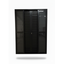 Ver imagem 1 de Porta Balcão 6 Folhas Aluminio Preto com Fechadura 2,10x2,00 Linha 25