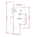 Ver imagem 3 de Fechadura Interna Retro Roseta Quadrada Cromo Acetinado Pado