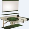 Gabinete de vidro completo verde+valvula+sifão+torneira - 1