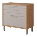 Ver imagem 1 de Balcão de Cozinha 100%mdf 80cm 1 Porta Basculante 1 Gaveta Eloise Mgm Móveis Freijó/off White