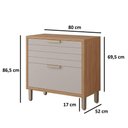 Ver imagem 3 de Balcão de Cozinha 100%mdf 80cm 1 Porta Basculante 1 Gaveta Eloise Mgm Móveis Freijó/off White