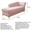 Ver imagem 4 de Kit Diva Recamier Vanessa 140cm Lado Esquerdo e 02 Poltronas Laura Suede - Doce Sonho Móveis RECAMIE