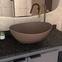 Ver imagem 4 de Cuba Para Banheiro Louça Oval 41x32 Bali Cozimax Marrom