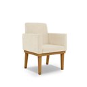 Ver imagem 1 de Poltrona com Base Reforçada Decoração Base Marrom Suede Bege