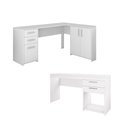 Ver imagem 7 de Conjunto para Escritório 2 Mesas 2 Armários Altos 1 Armário Baixo Branco Notável Móveis