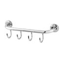Ver imagem 1 de Gancho Cabide 04 Ganchos Suporte Roupas Aço Inox Alumínio:Prateado