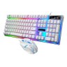 Kit Teclado + Mouse Semi Mecânico Gamer Led Rgb Branco M400 Luuk Young - 1