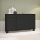 Ver imagem 1 de Balcão Aparador 90x53,5cm com 3 Portas e Rodízios Preto BSE05