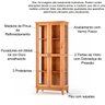 Cristaleira 2 Portas de Vidro Slim e Buffet Aparador 93 Cm 100% Madeira Bella Carvalho Fosco - 4
