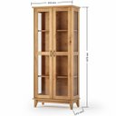 Ver imagem 3 de Cristaleira 2 Portas de Vidro Slim e Buffet Aparador 93 Cm 100% Madeira Bella Carvalho Fosco