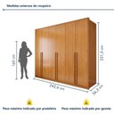 Ver imagem 3 de Guarda Roupa Casal 6 Portas 6 Gavetas 242,6cm Imperiale Premium Marrom/Cinamomo