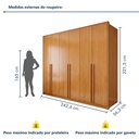 Ver imagem 3 de Guarda Roupa Casal 6 Portas 6 Gavetas 242,6cm Imperiale Premium Marrom/Cinamomo