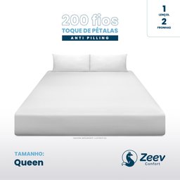 Jogo de Lençol 200 Fios 3 Peças Toque de Pétalas Queen - 2
