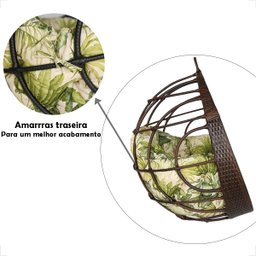 Almofada Confortável Futon para Balanço Ninho - Palmares Bege - 5