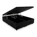 Ver imagem 1 de Cama Queen Box Baú Bi-partida 79 Blindada:suede Preto/queen