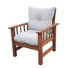 Poltrona Colonial Cancún de Madeira C/ Almofadas de Jacquard e Poliéster Creme - 1