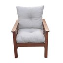 Ver imagem 2 de Poltrona Colonial Cancún de Madeira C/ Almofadas de Jacquard e Poliéster Creme