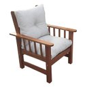 Ver imagem 3 de Poltrona Colonial Cancún de Madeira C/ Almofadas de Jacquard e Poliéster Creme