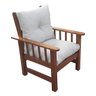 Poltrona Colonial Cancún de Madeira C/ Almofadas de Jacquard e Poliéster Creme - 3
