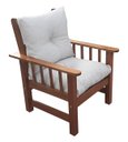 Ver imagem 3 de Poltrona Colonial Cancún de Madeira C/ Almofadas de Jacquard e Poliéster Creme