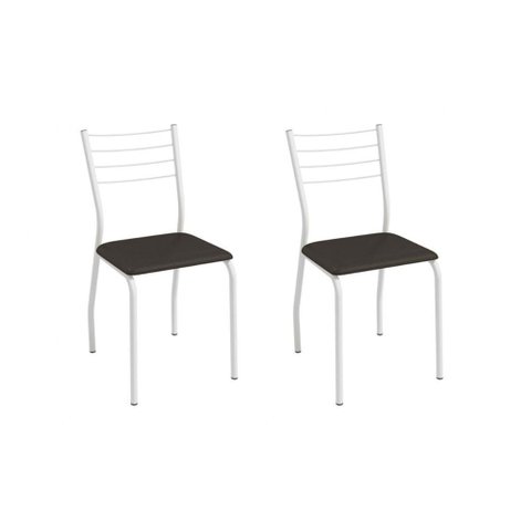 Cadeira Cozinha Kit 2un Malta 2C140 Branco 21 Kappesberg