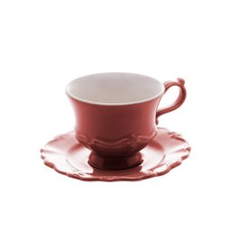 Conjunto 6 Xícaras Chá Porcelana C/pires 200ml Fancy Rose Wolff Rojemac 17747 - 1